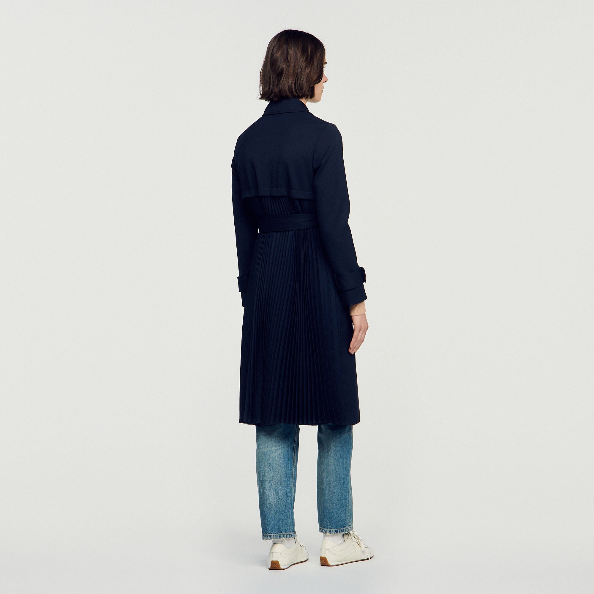 Trench con inserto plissettato - Donna | Sandro
