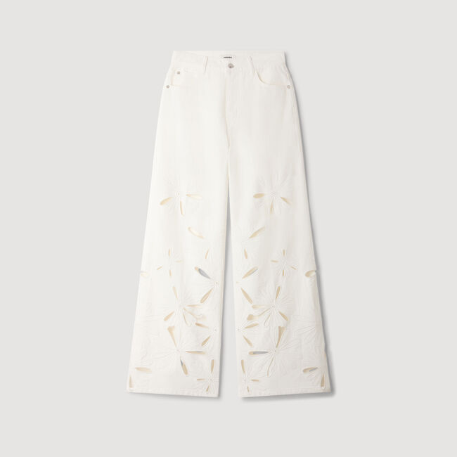 Jeans larghi ricamati