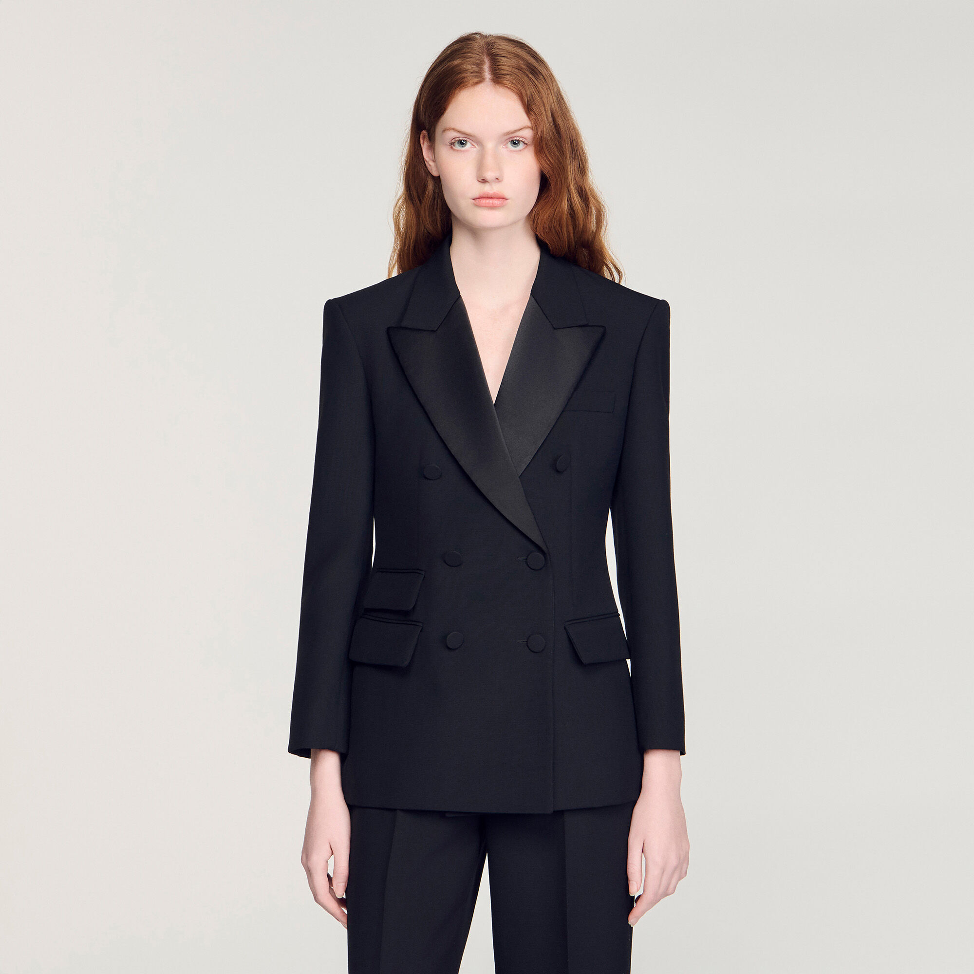 Giacca smoking con collo satinato