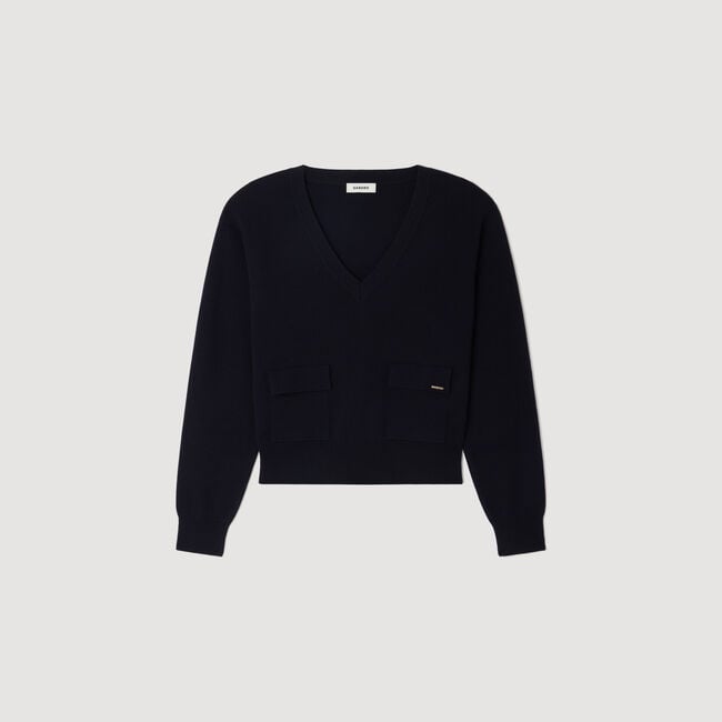 Maglione in lana scollo a V