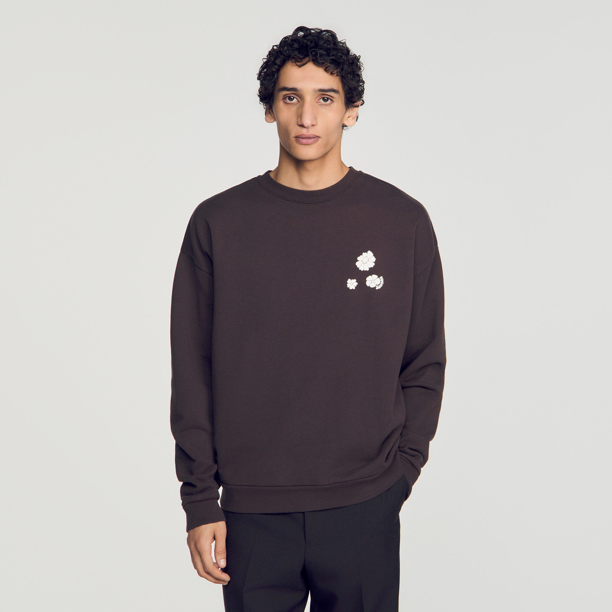 Felpa oversize con fiore