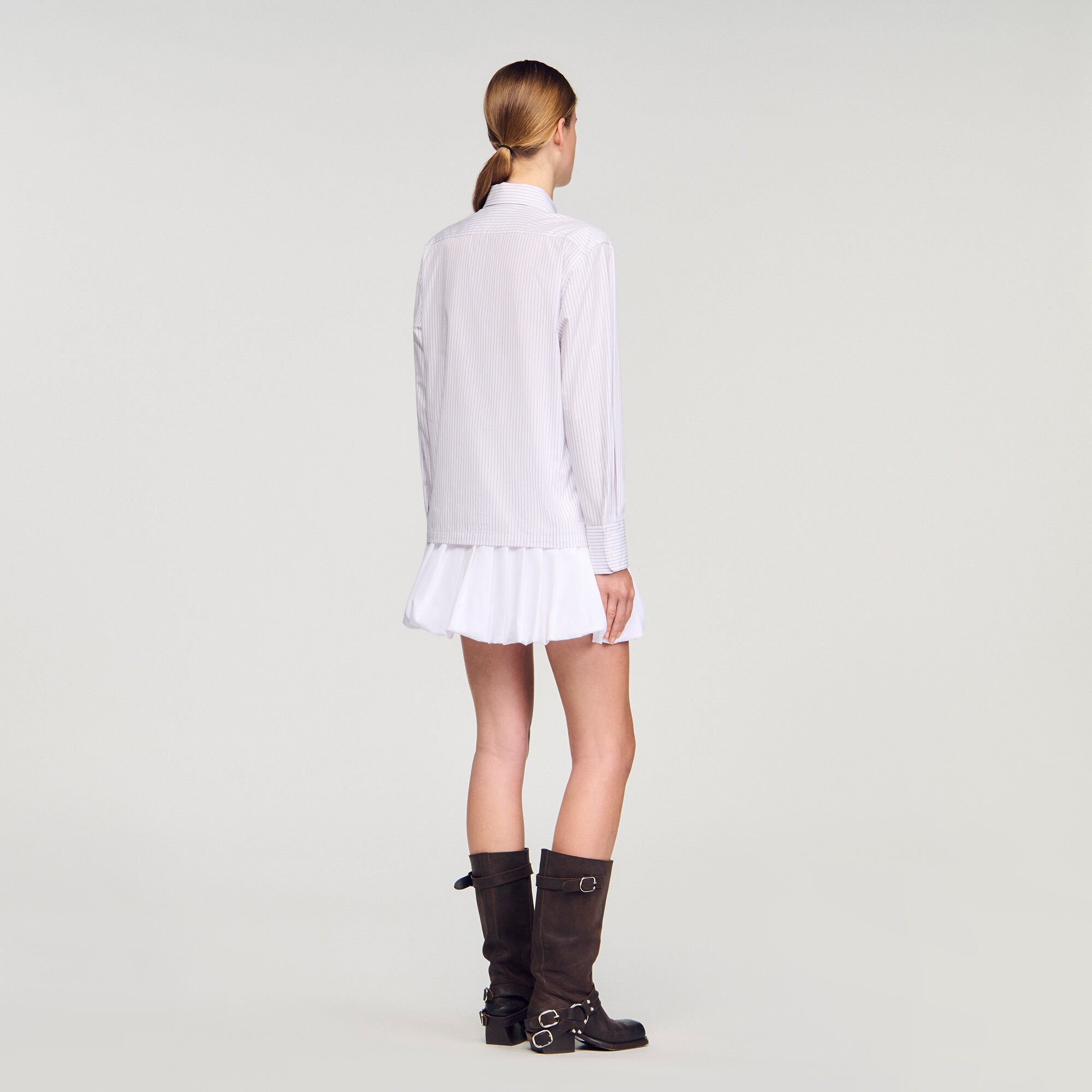 Camicia a righe con cravatta staccabile