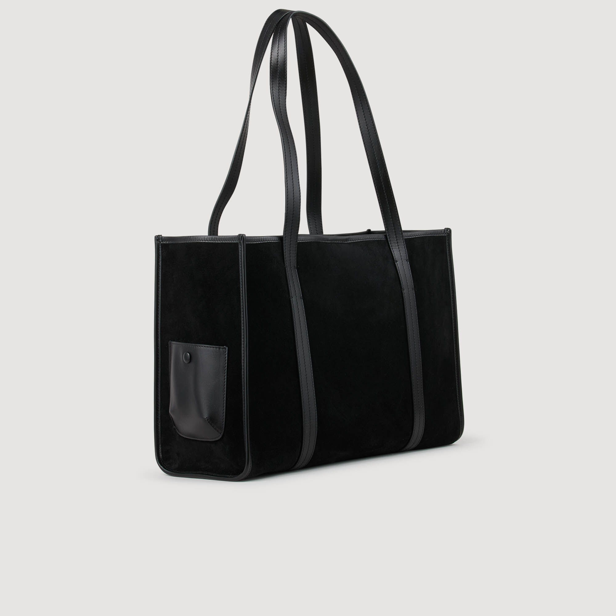 Shopping bag in morbido scamosciato