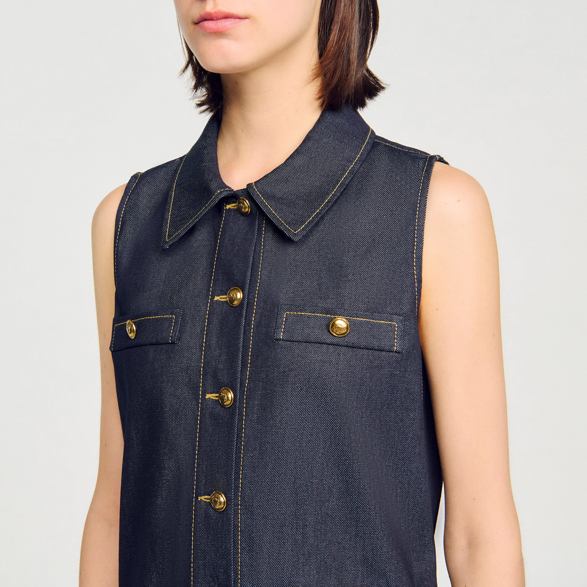 Abito corto in denim