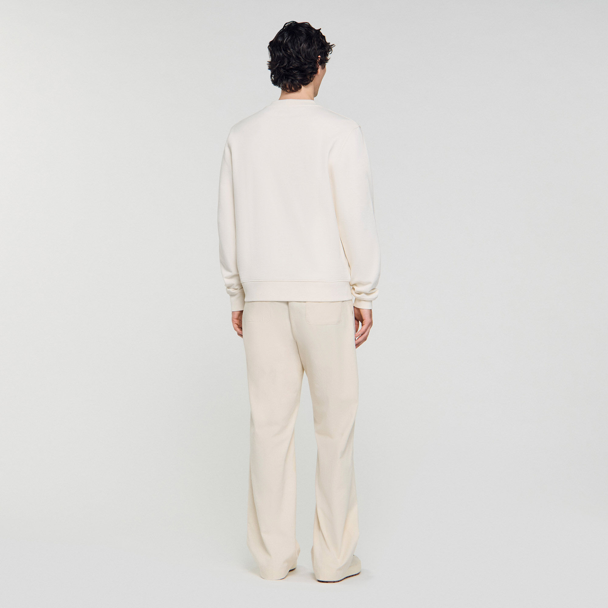 Felpa oversize con inserto in pelle