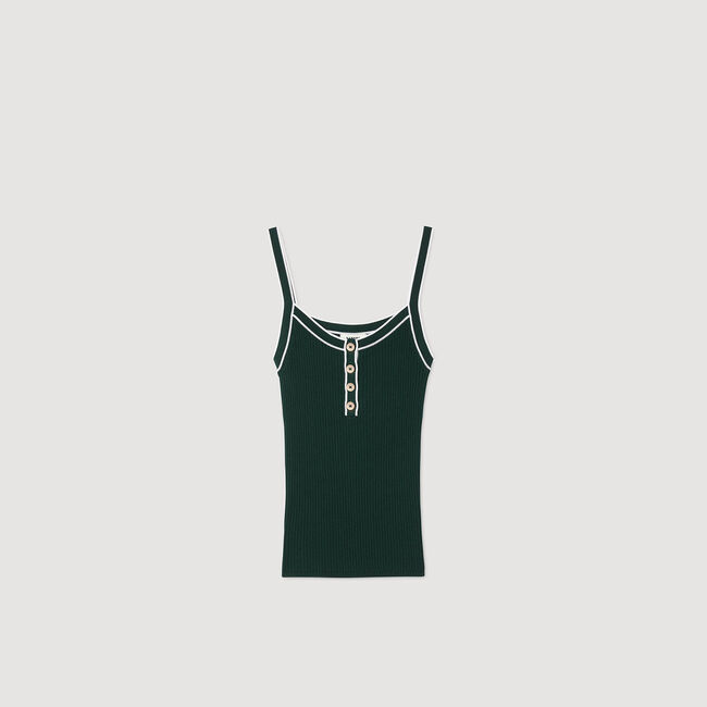 Canottiera in maglia bicolore