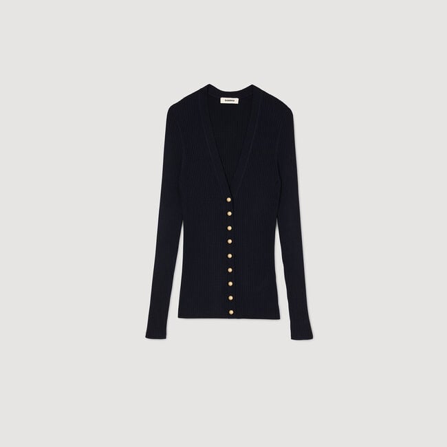 Cardigan in maglia a coste
