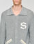 Cardigan in lana con patch S
