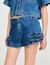 Shorts in denim con volant