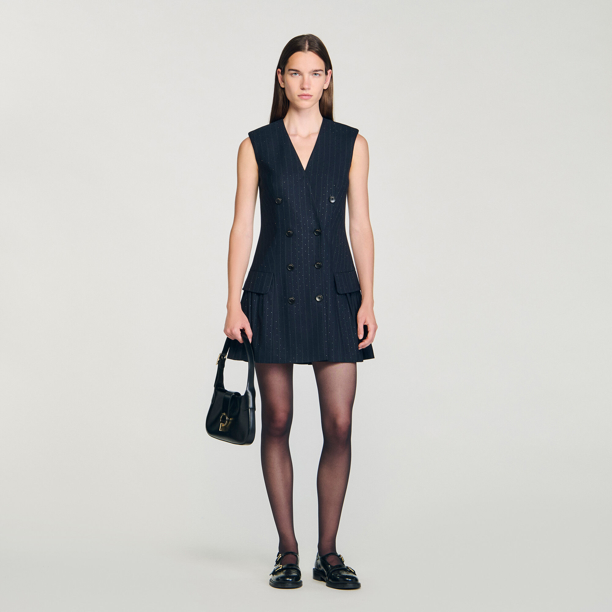 Abito corto tailleur con strass