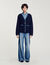 Cardigan con dettagli in denim