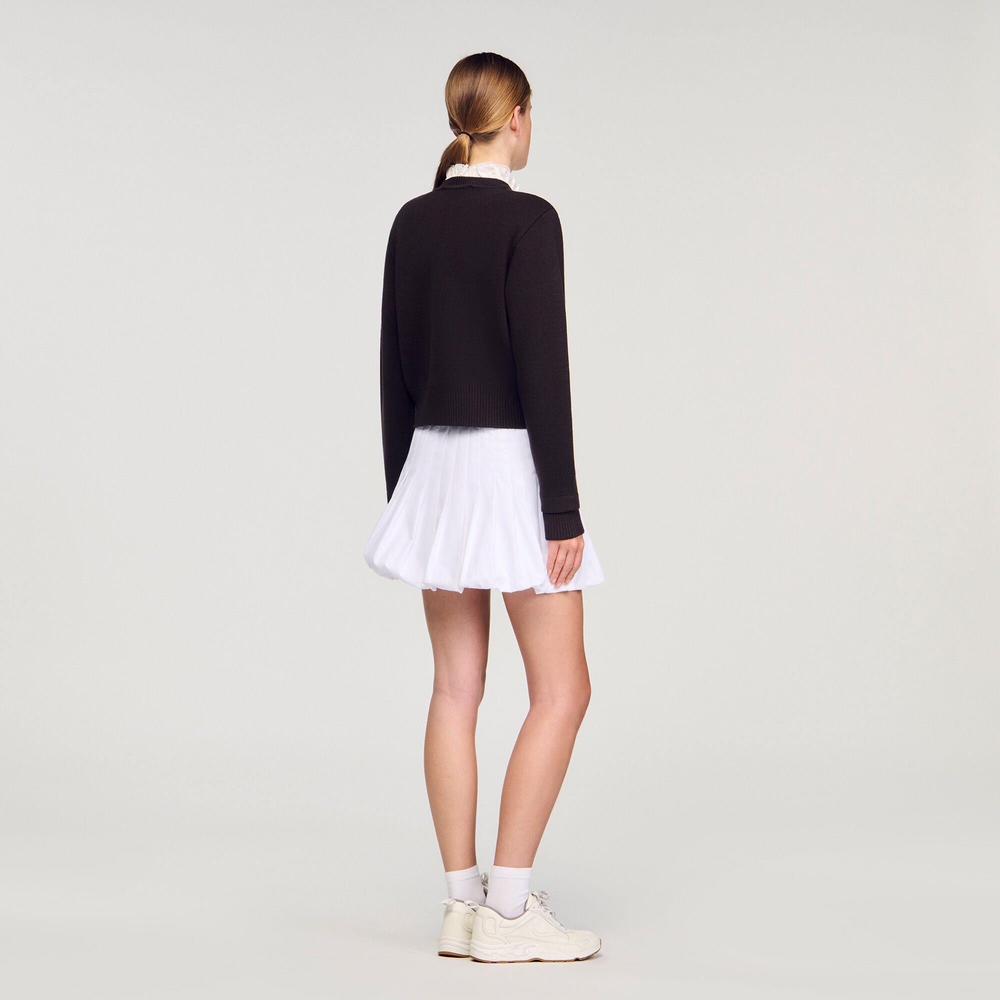 Cardigan colletto volant rimovibile