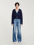 Cardigan con dettagli in denim