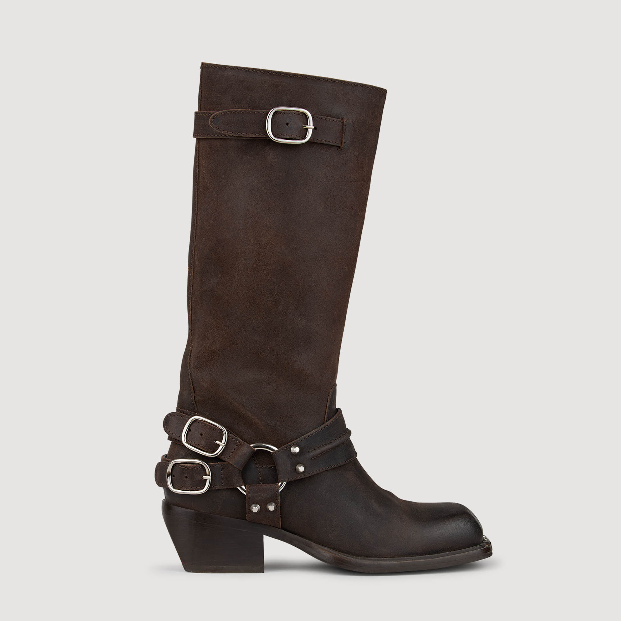 Stivali in pelle con fibbie