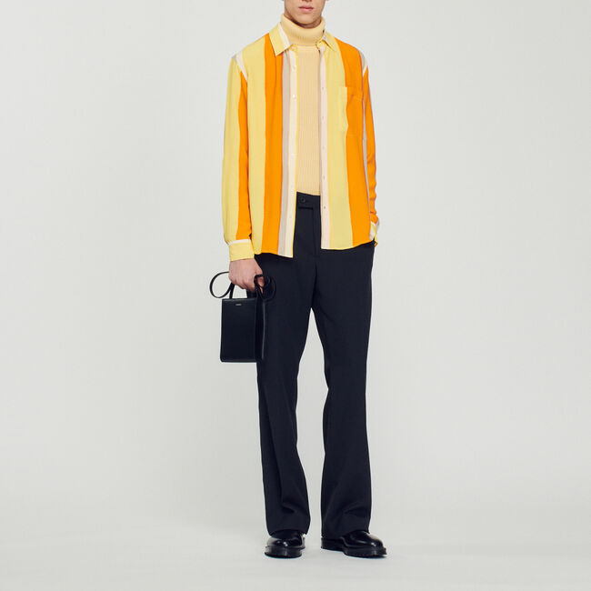 Camicia fluida a righe a maniche lunghe