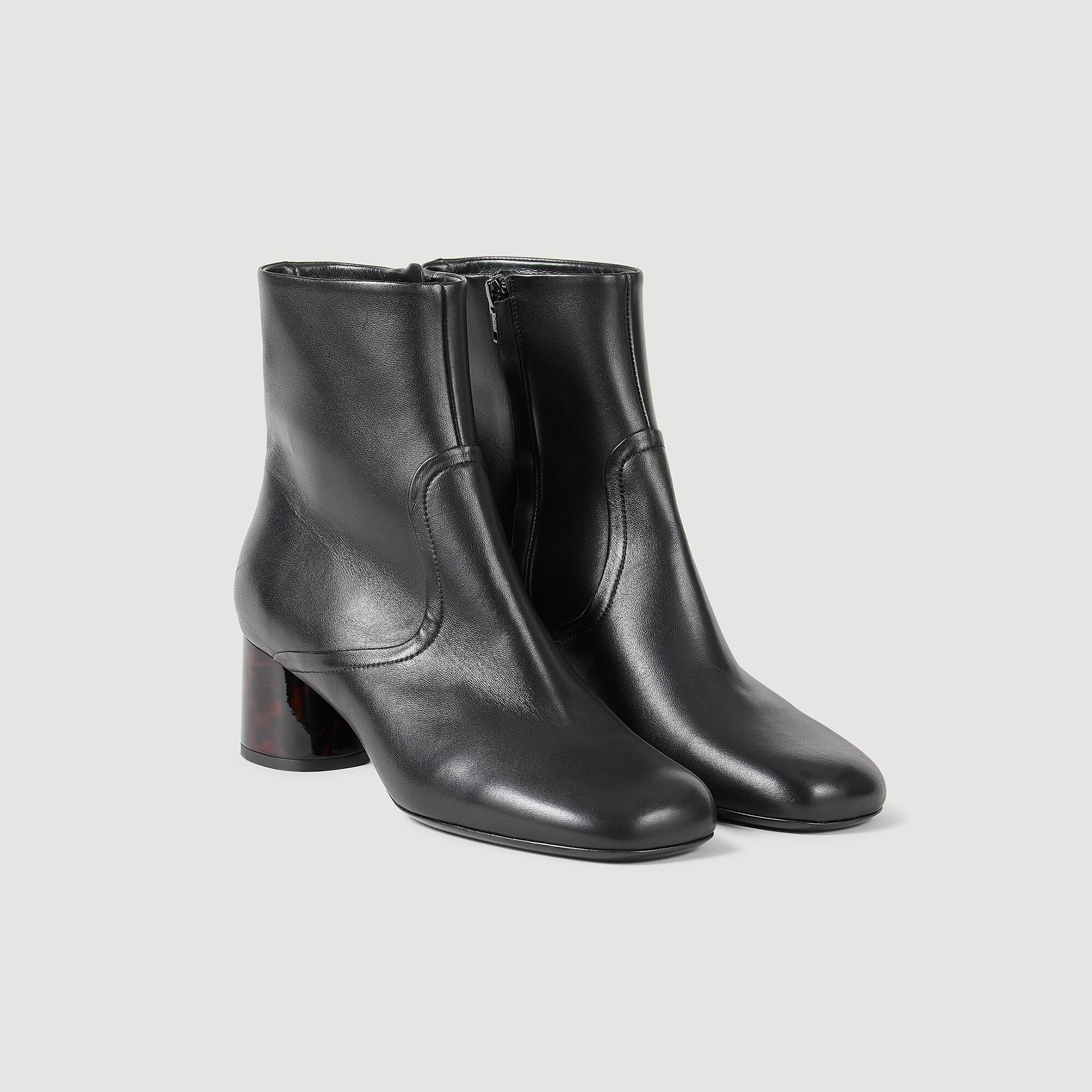 Stivaletti in pelle nero grigio da donna Sandro Paris