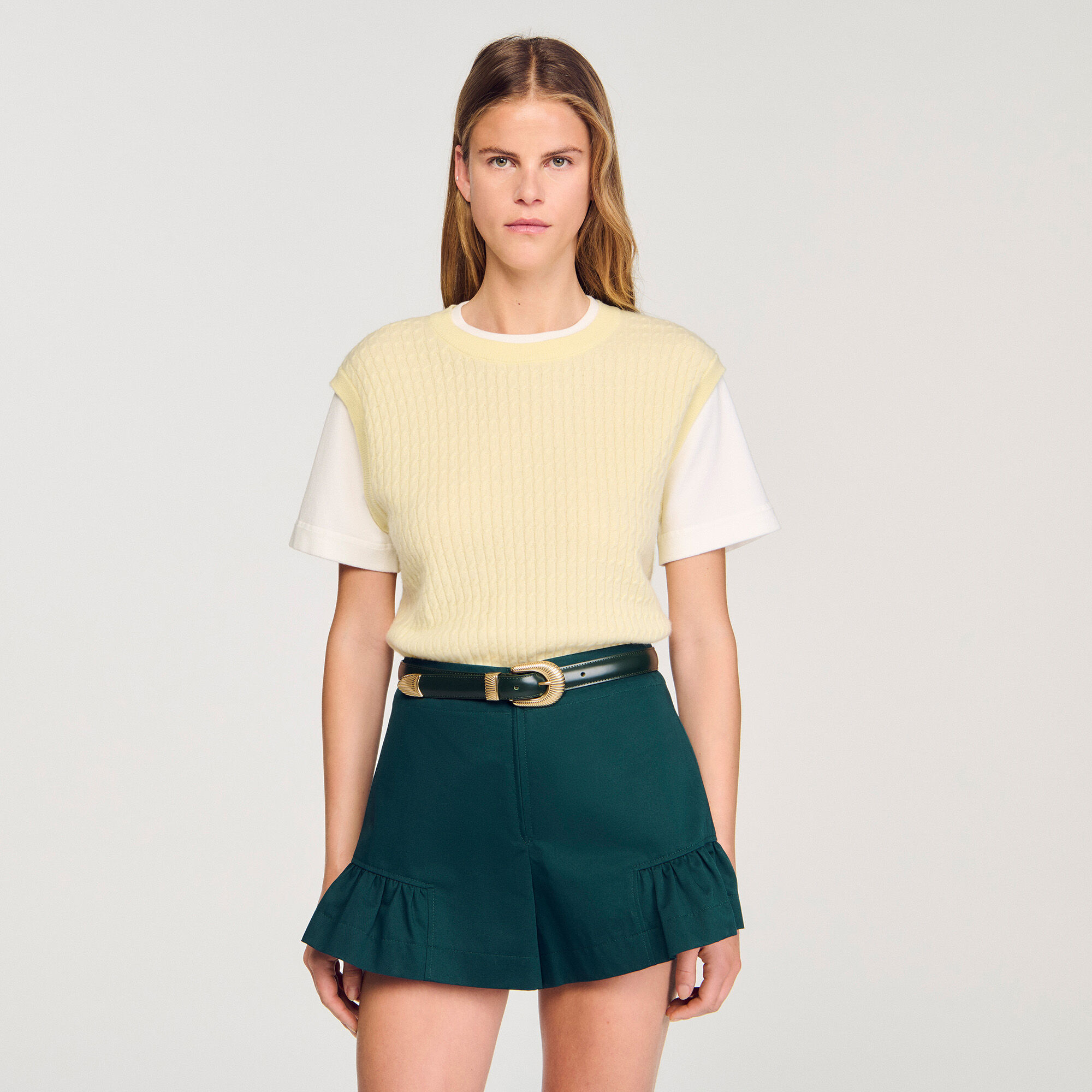 Maglione in maglia bimateriale