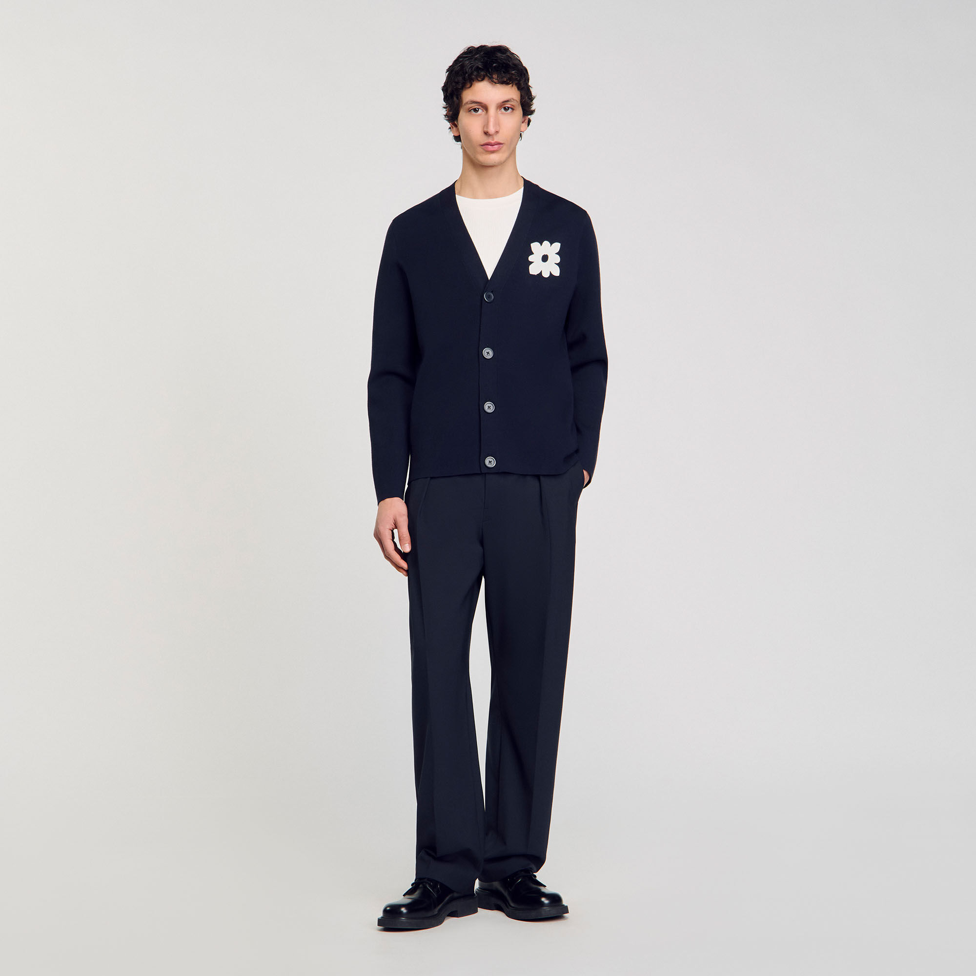 Cardigan con dettaglio a fiore