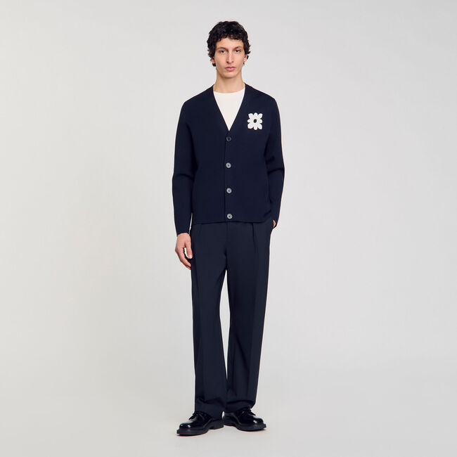 Cardigan con dettaglio a fiore