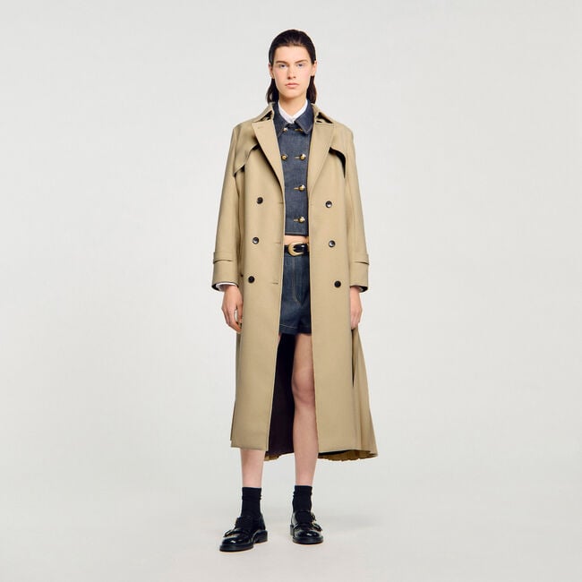 Trench con cintura doppiopetto