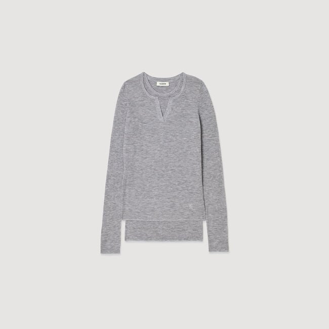 Maglione trompe l'œil in lana