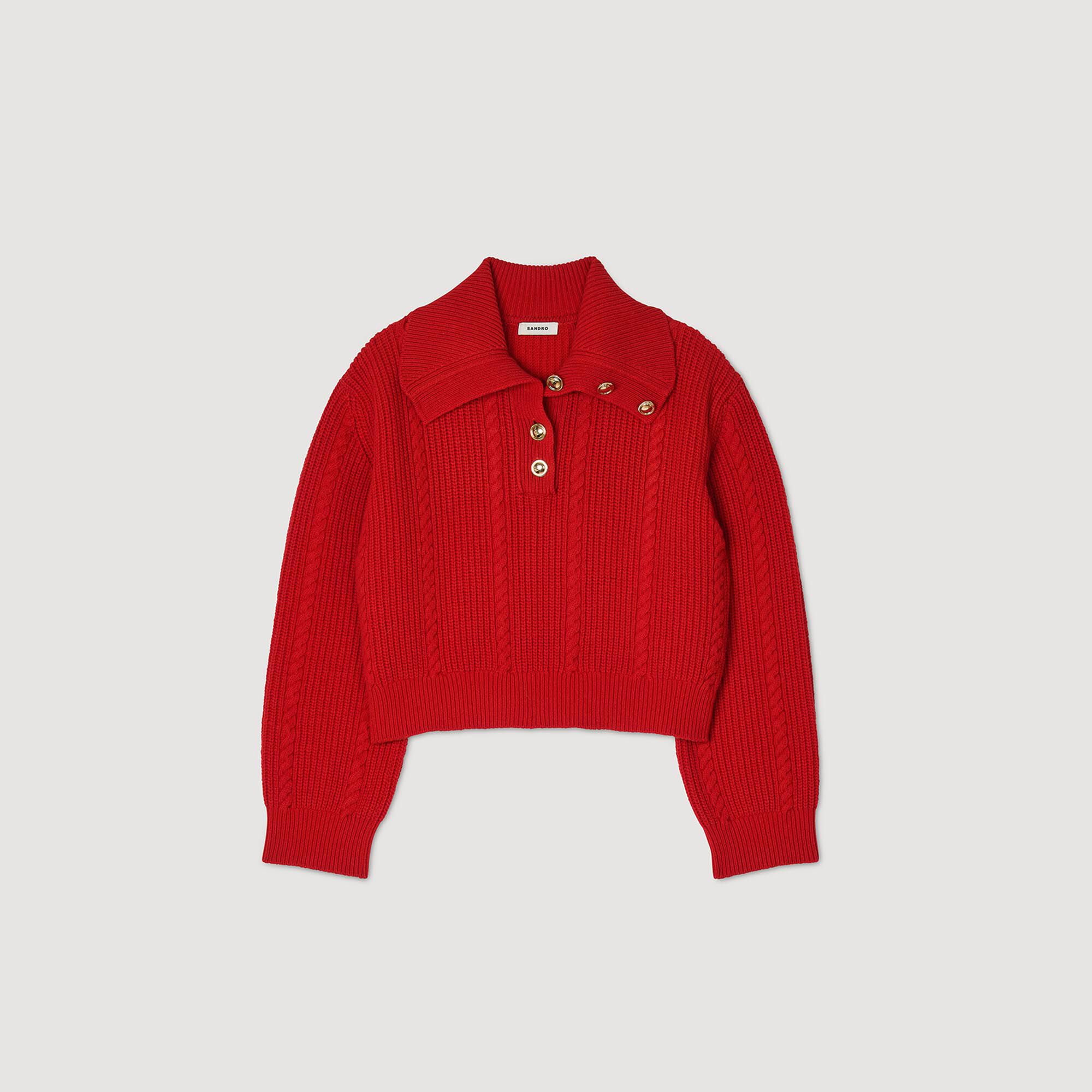 Maglione con colletto con bottoni