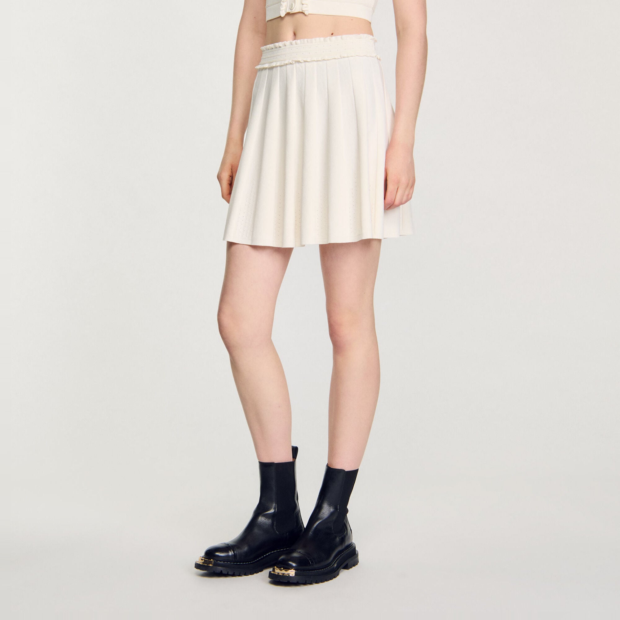 Gonna in maglia pointelle - Donna | Sandro