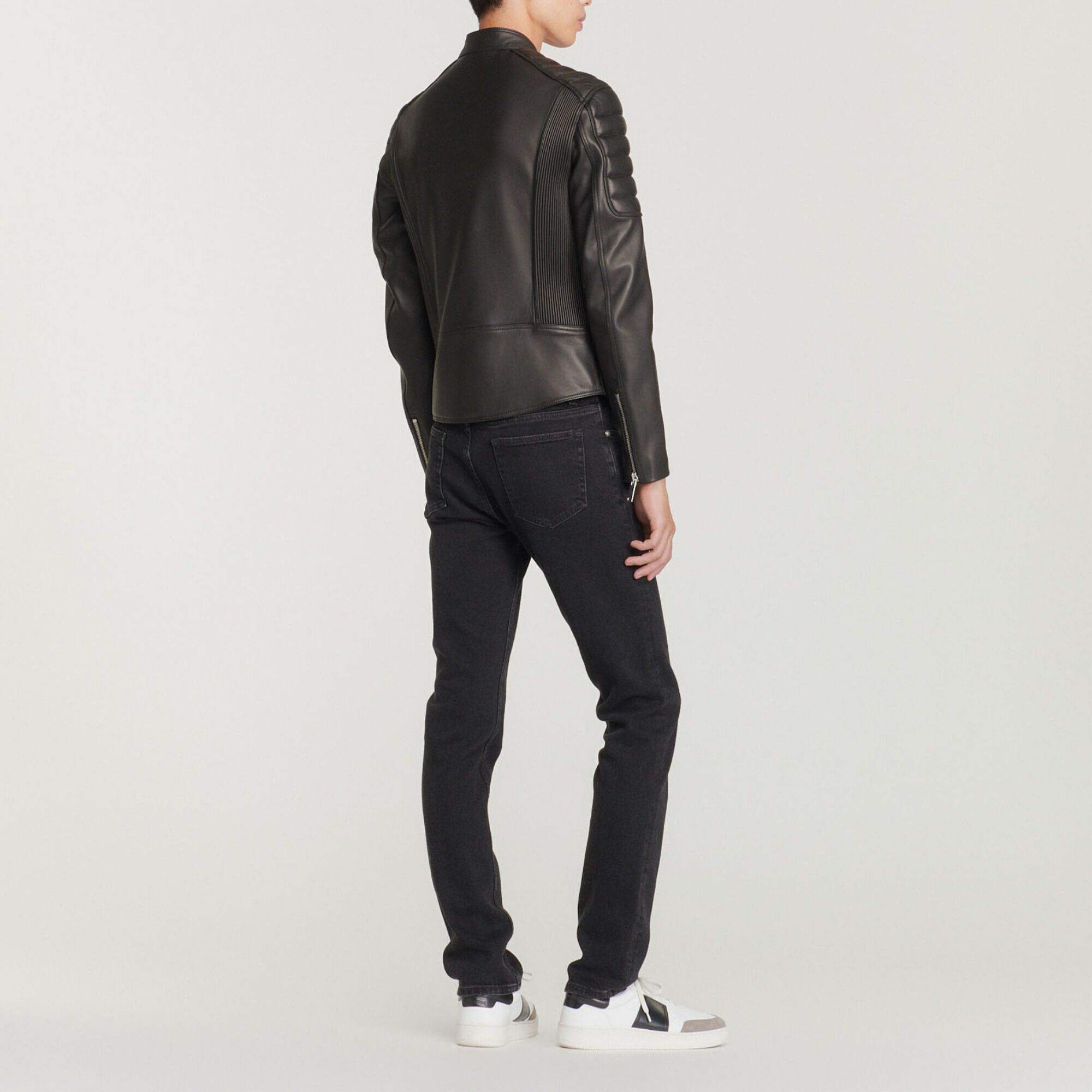 Giubbotto in pelle finiture matelassé