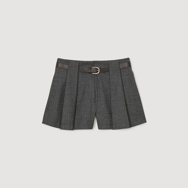 Short plissettato con cintura