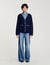 Cardigan con dettagli in denim