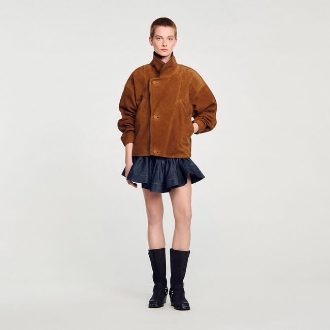 Giubbotto in scamosciato oversize