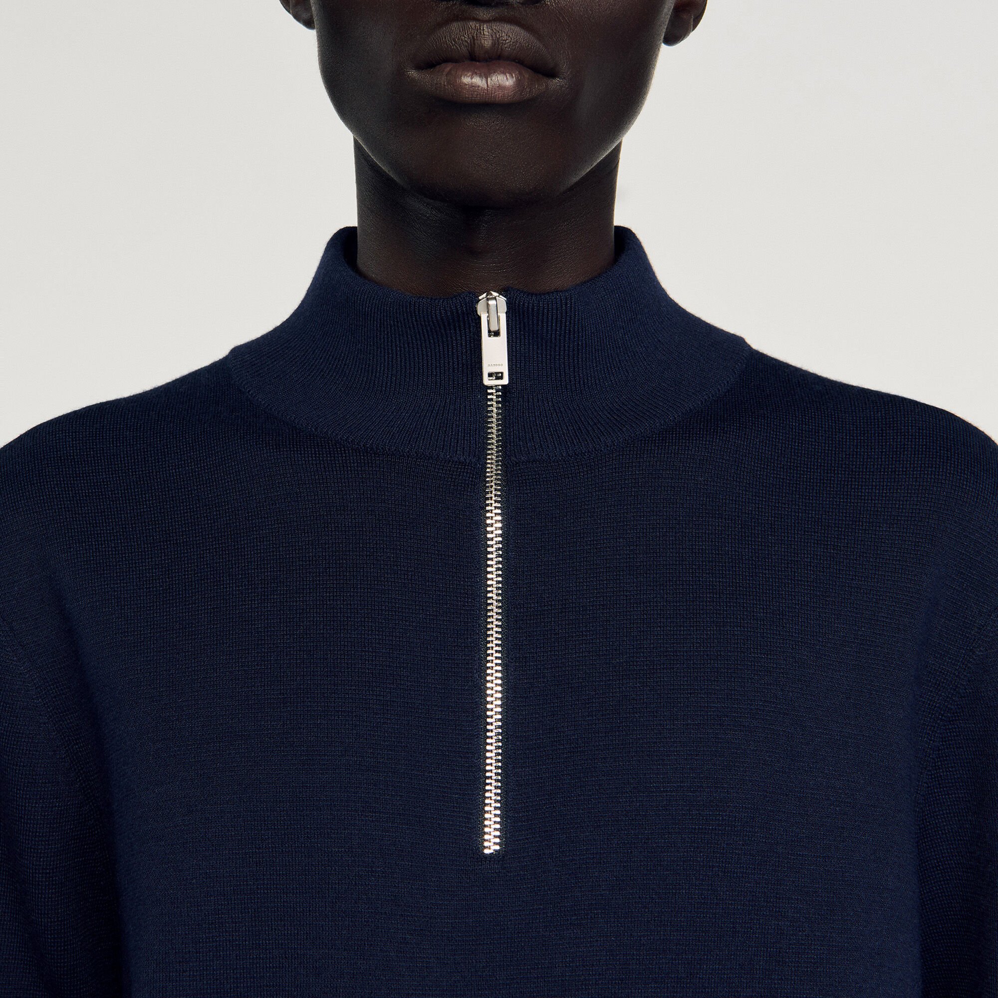 Maglia in lana con collo con zip