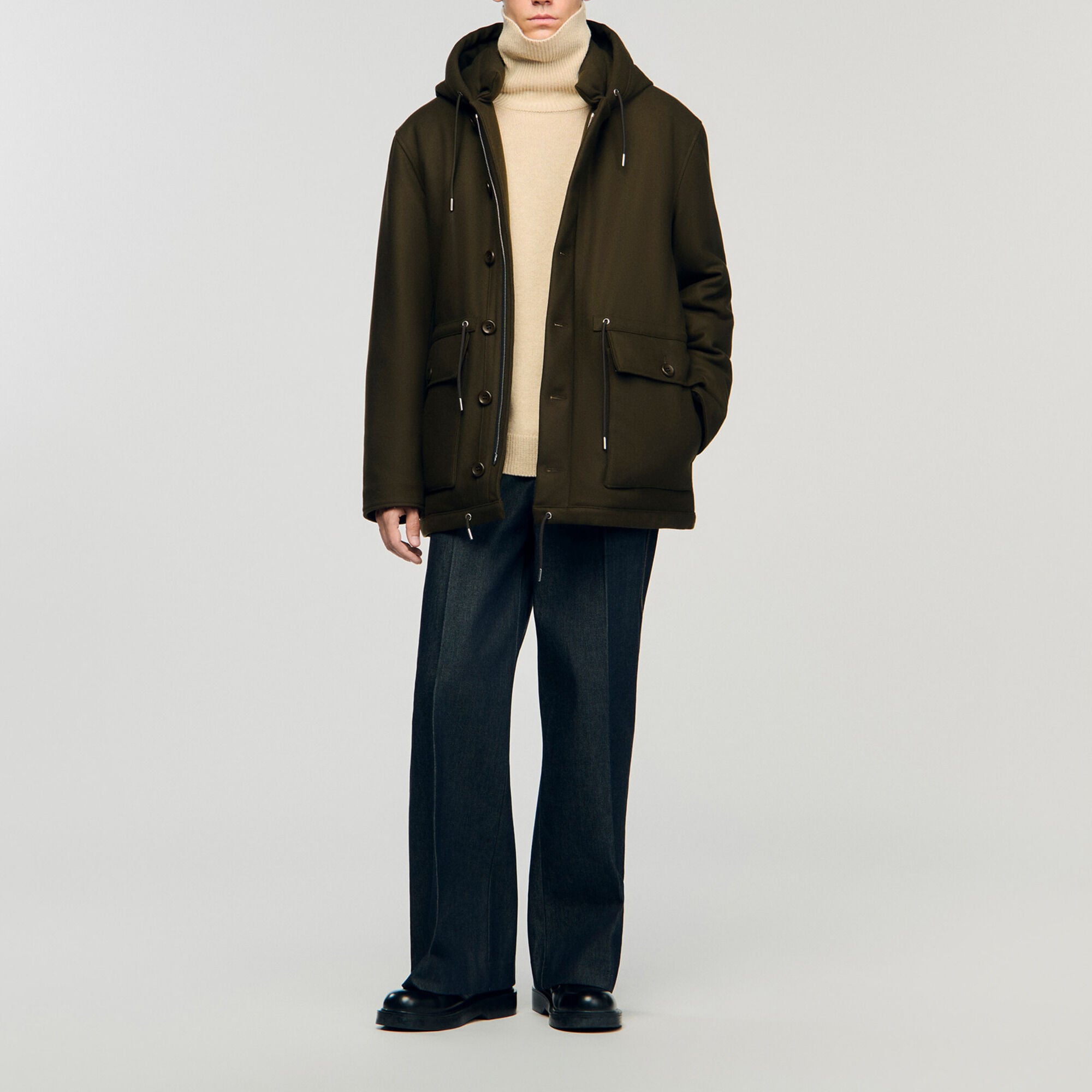 Parka in lana con cappuccio - Uomo | Sandro