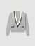 Pullover con scollo a V a contrasto