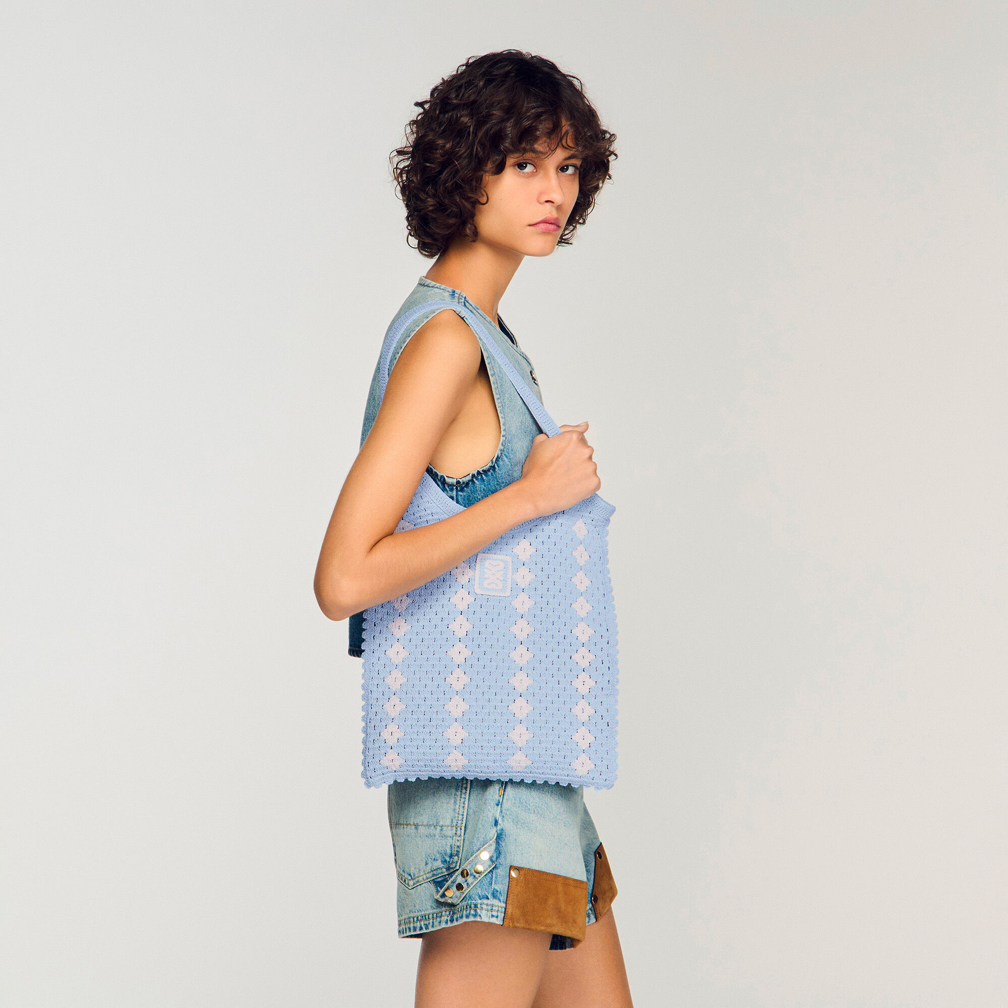 Borsa in crochet bicolore