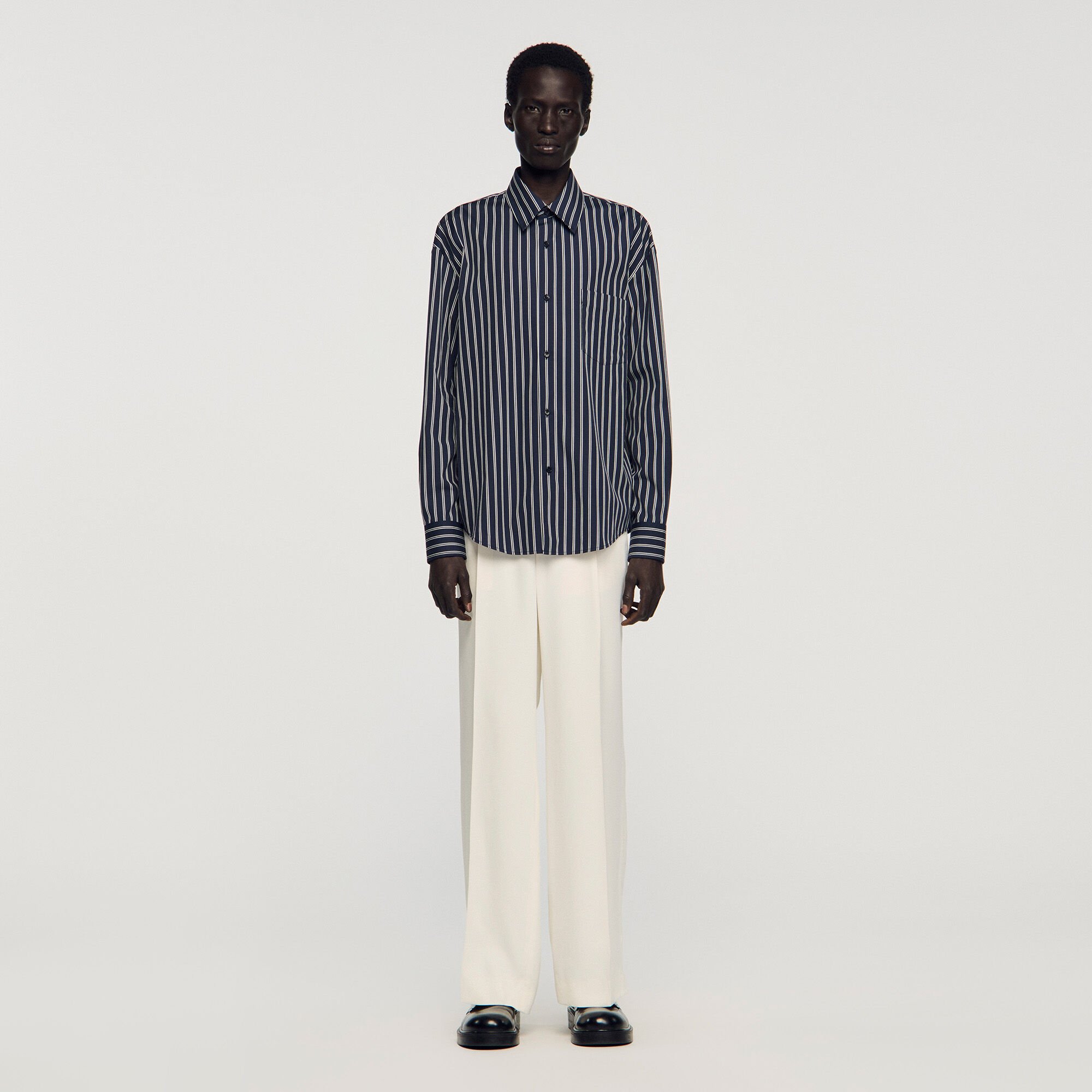 Camicia in cotone a righe