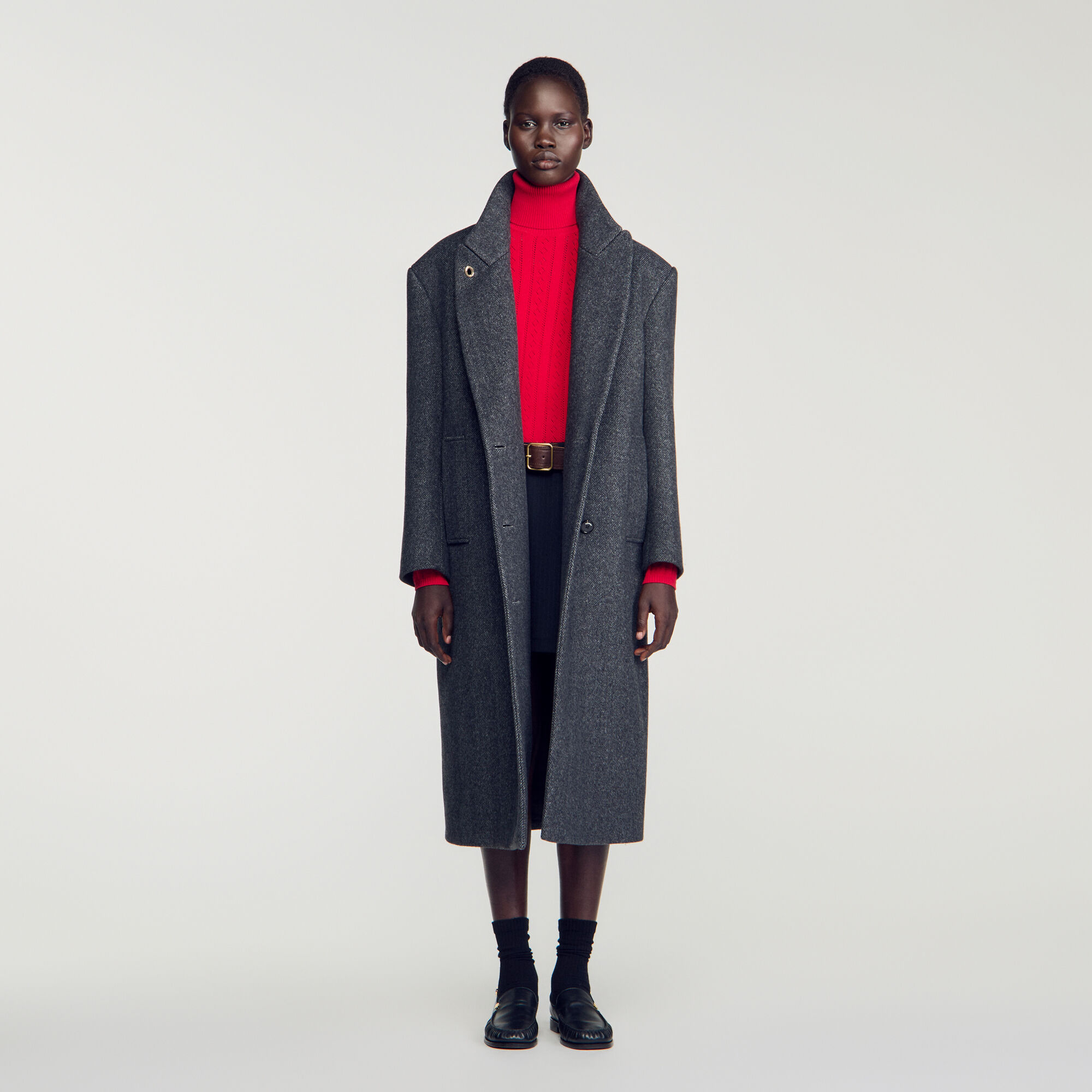 Cappotto in lana spigato - Donna | Sandro