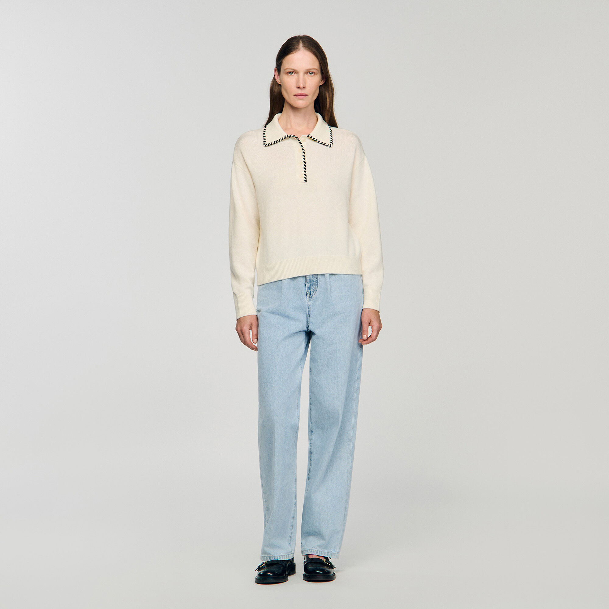 Maglione in maglia colletto a polo