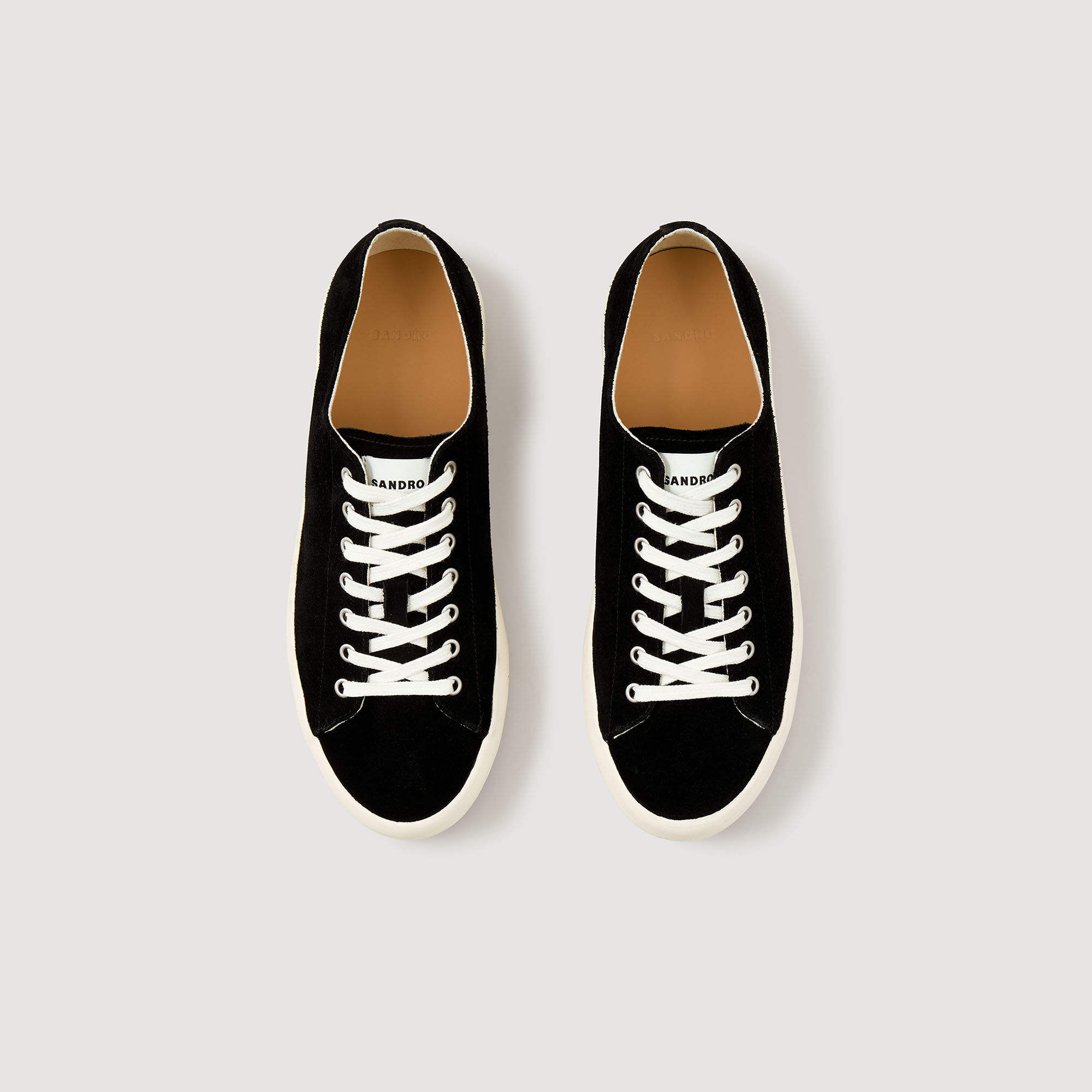 Sneakers basse in crosta di pelle