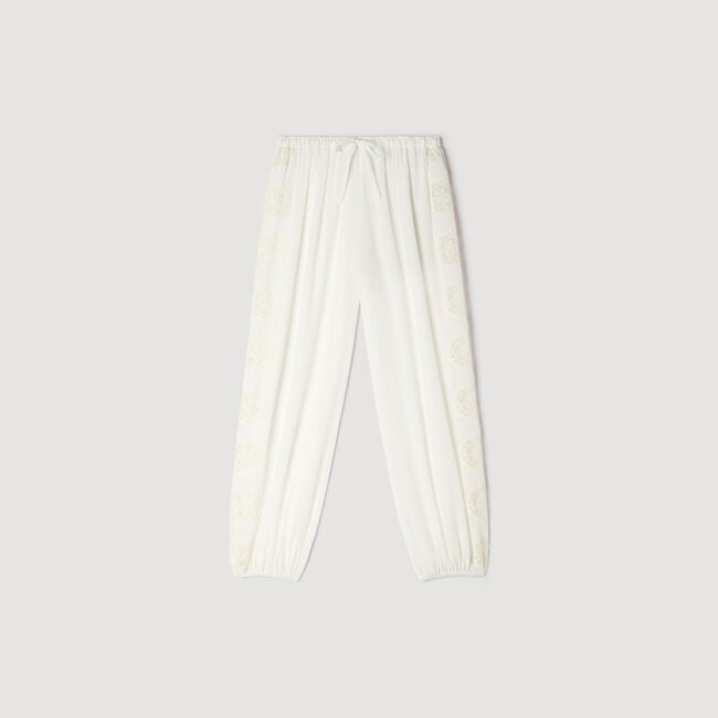 Pantaloni larghi in cr&eacute;pon