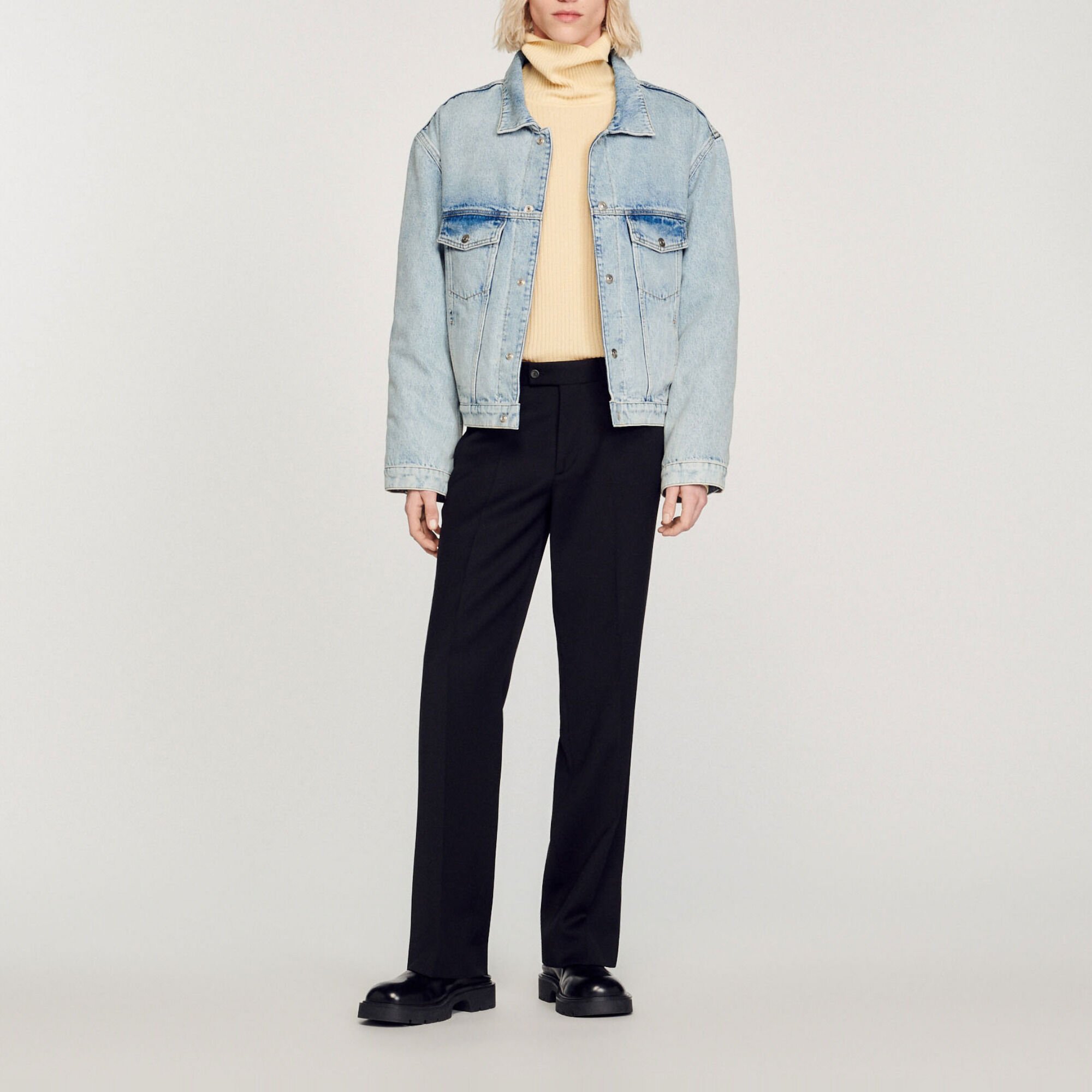 Giubbotto in denim felpato