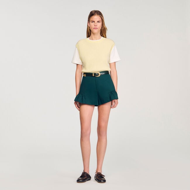Maglione in maglia bimateriale