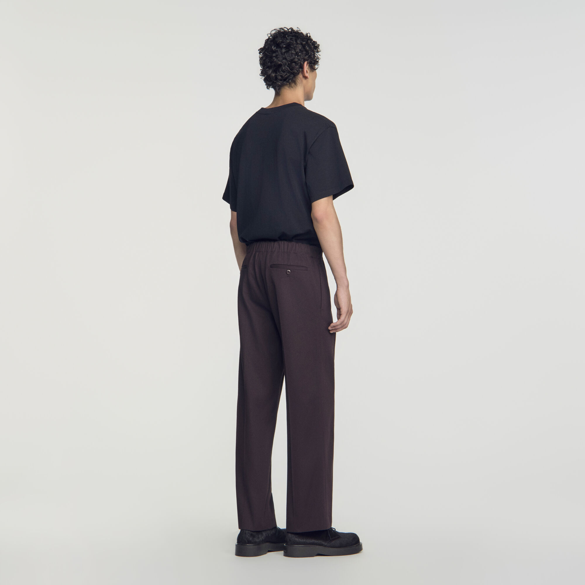 Pantaloni larghi in cotone elasticizzato