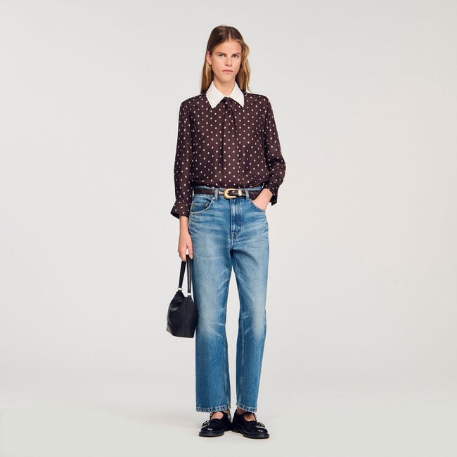 Camicia fluida stampata a cravatta