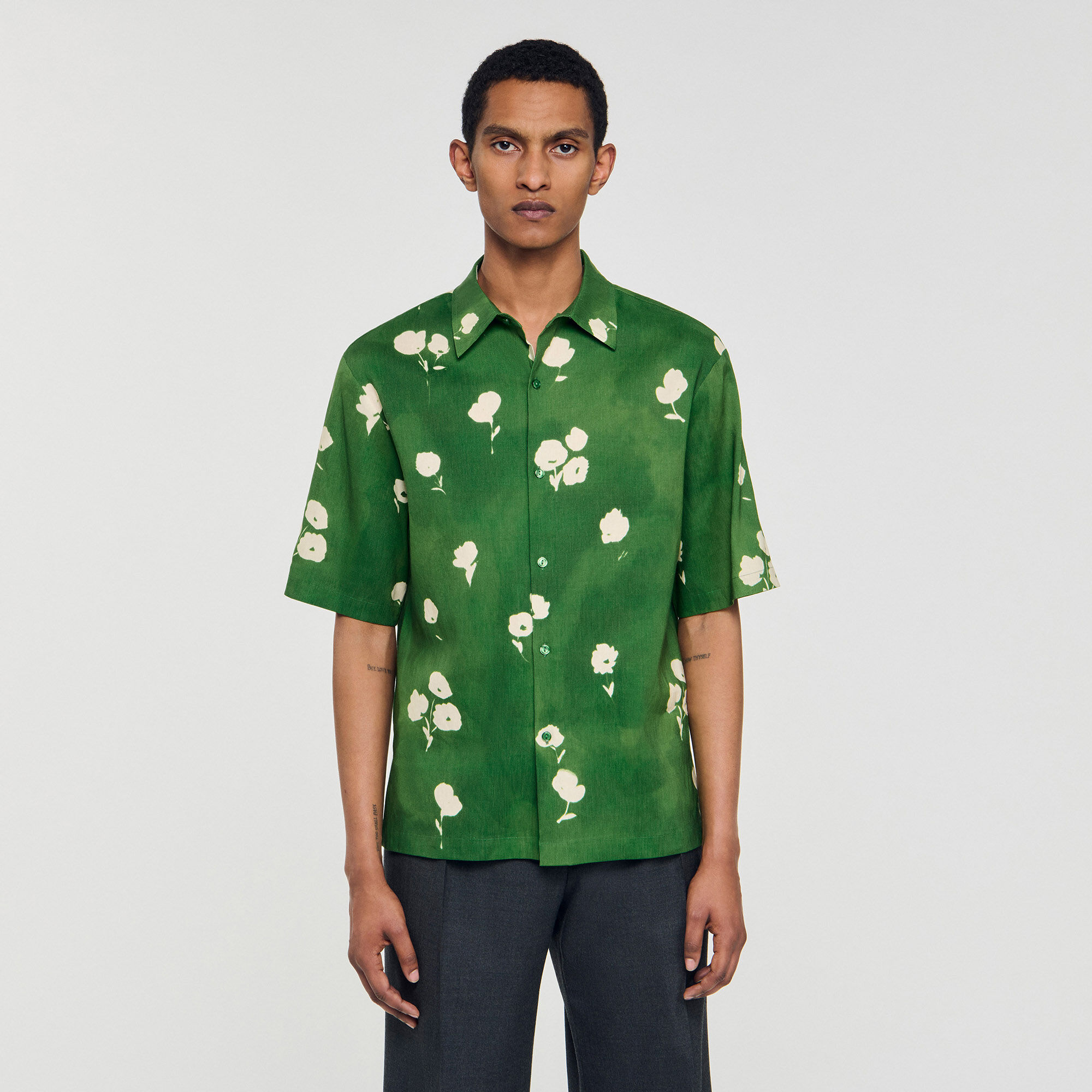 Camicia con stampa a fiori
