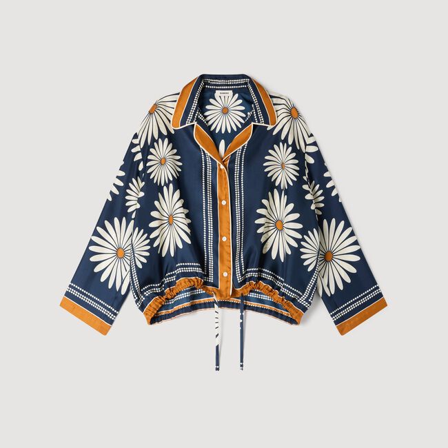 Camicia in seta con stampa a fiori