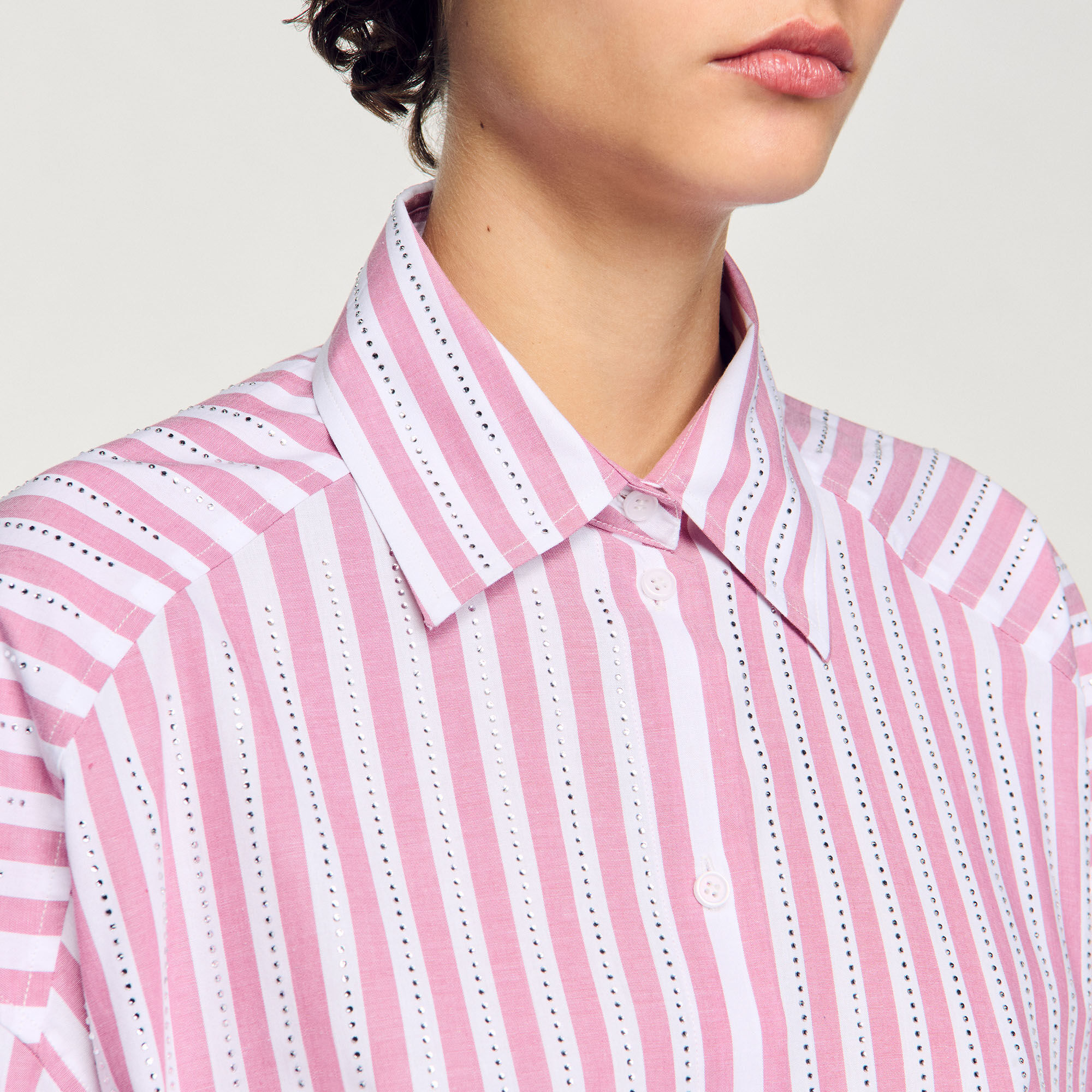 Camicia a righe glitterata