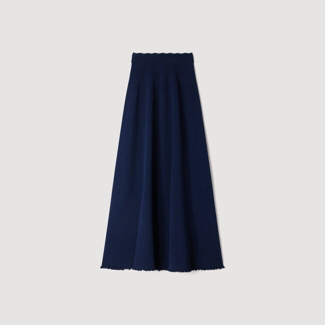 Gonna lunga in maglia pointelle