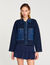 Cardigan con dettagli in denim
