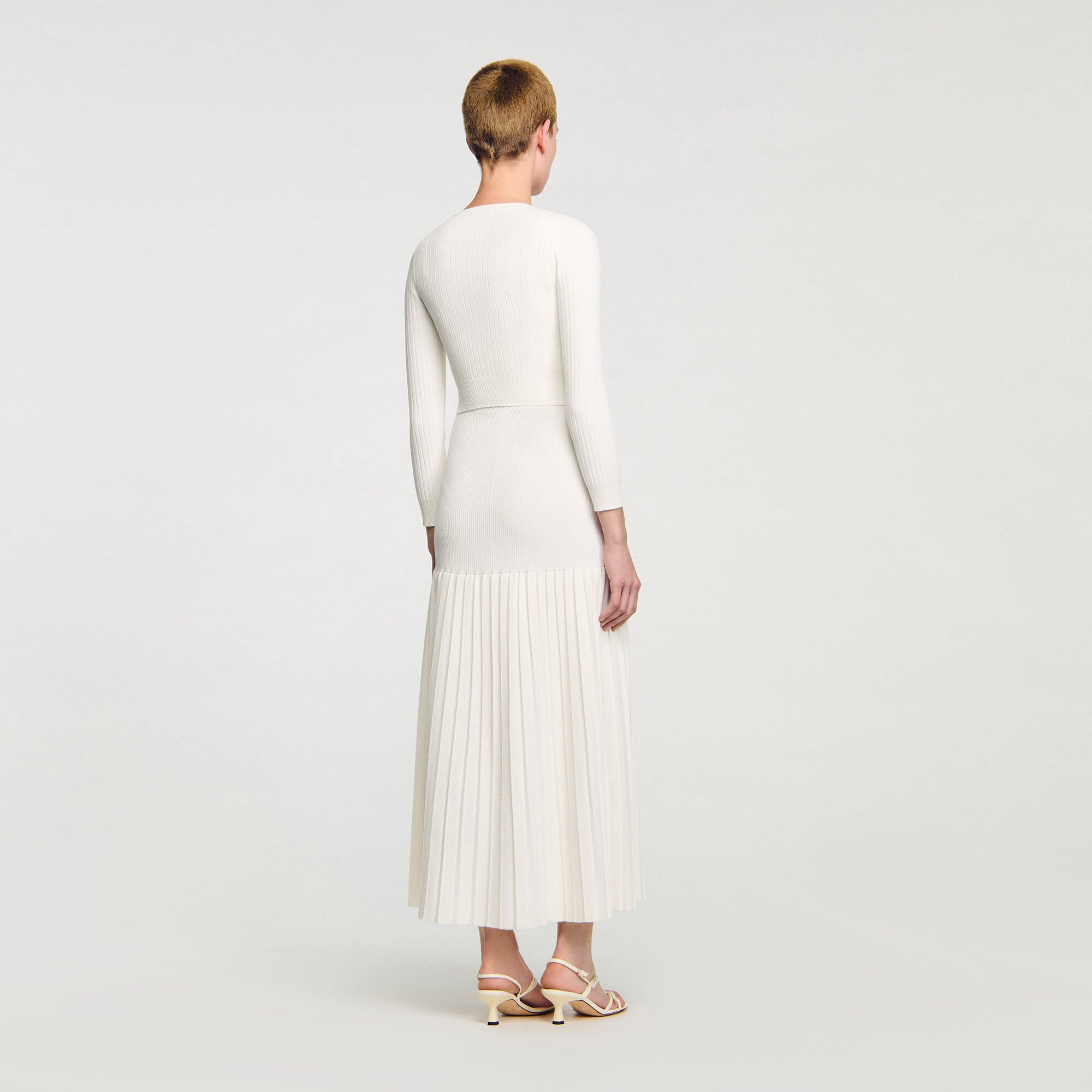 Cardigan corto in maglia a coste
